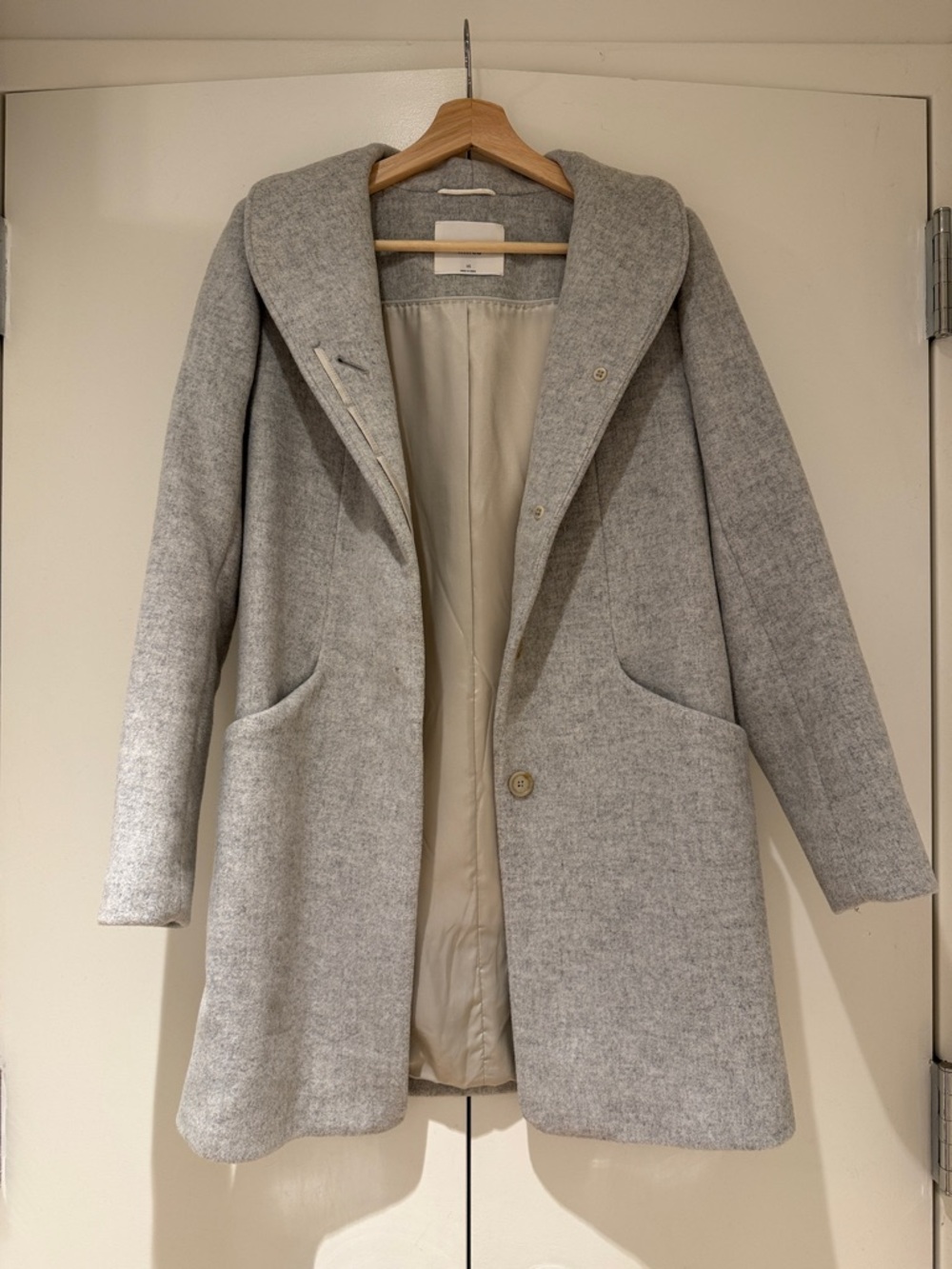 Aritzia Wilfred Cocoon Coat in Heather Light Grey